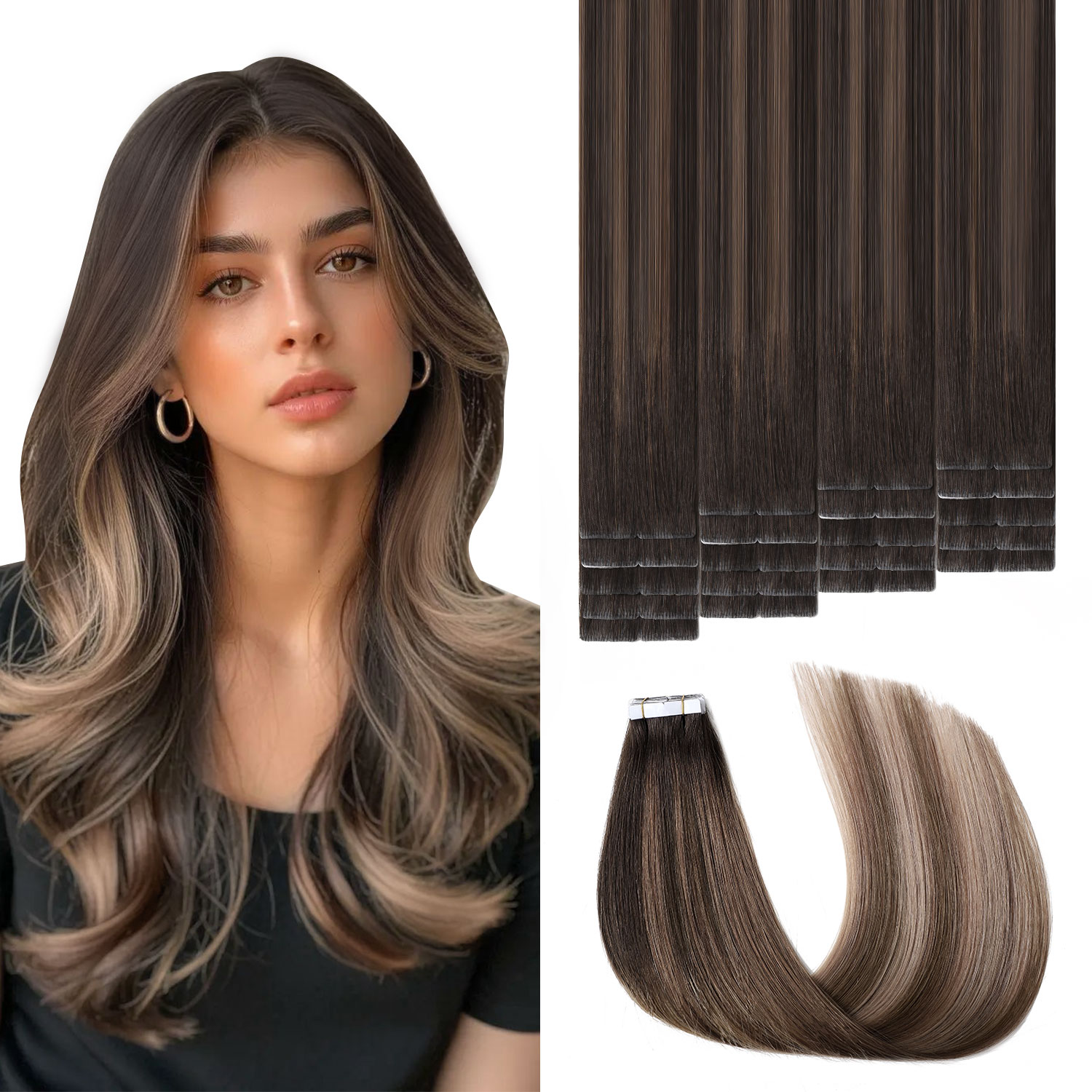 Sweetmet Invisible Tape Hair E - огляд і ціна Invisible Tape In Extensions Real Hair