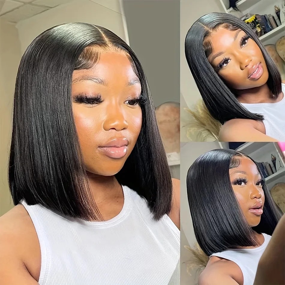 Bob Wig Human Hair Short Strai - огляд і ціна Glueless Wear And Go Human Hair Wig