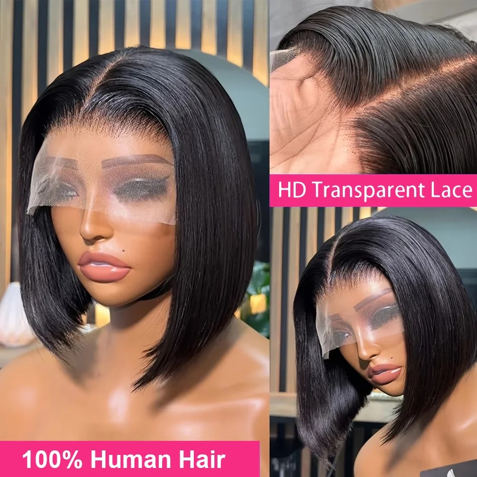 Bob Wig Human Hair Short Strai - огляд і ціна Glueless Wear And Go Human Hair Wig